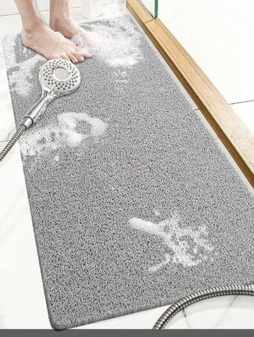 Hifslam Gray Non-Slip Bath Mat - Textured Shower & Tub Mat